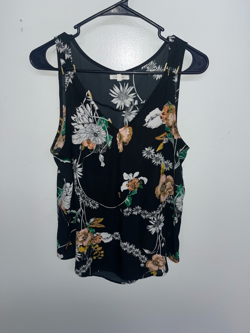 Maurices Black Floral V-Neck Camisole